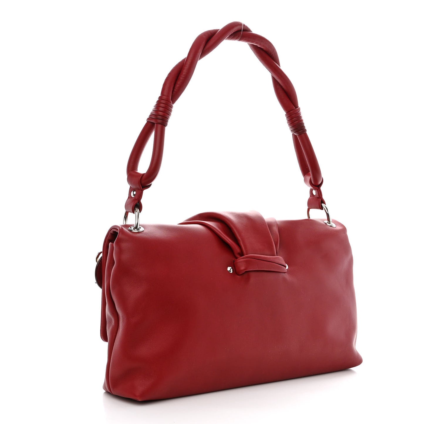 Lambskin Small Demi Lune Flap Red
