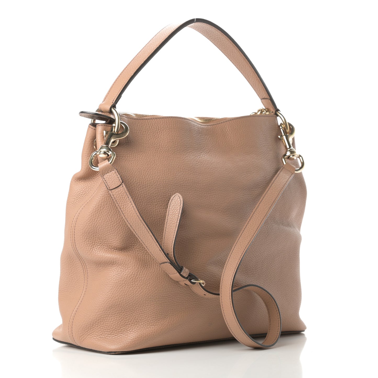Pebbled Calfskin Large Soho Hobo Camelia