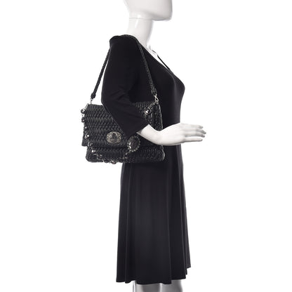 Miu Miu Nappa Matelasse Crystal Flap Clutch Black 2 of 10