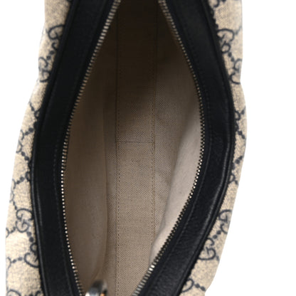 Gucci GG Supreme Monogram Textured Calfskin Web Large Attache Shoulder Bag Beige Blue 5 of 10
