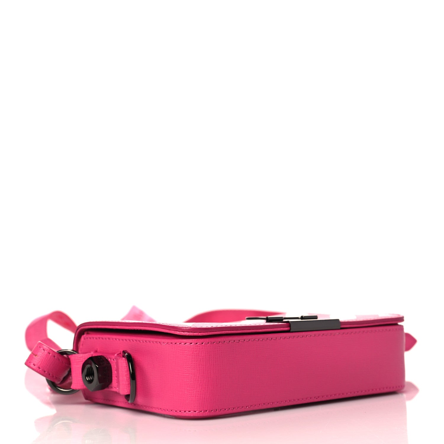 Off-White Saffiano Striped Mini Diag Binder Clip Bag Pink White 3 of 9