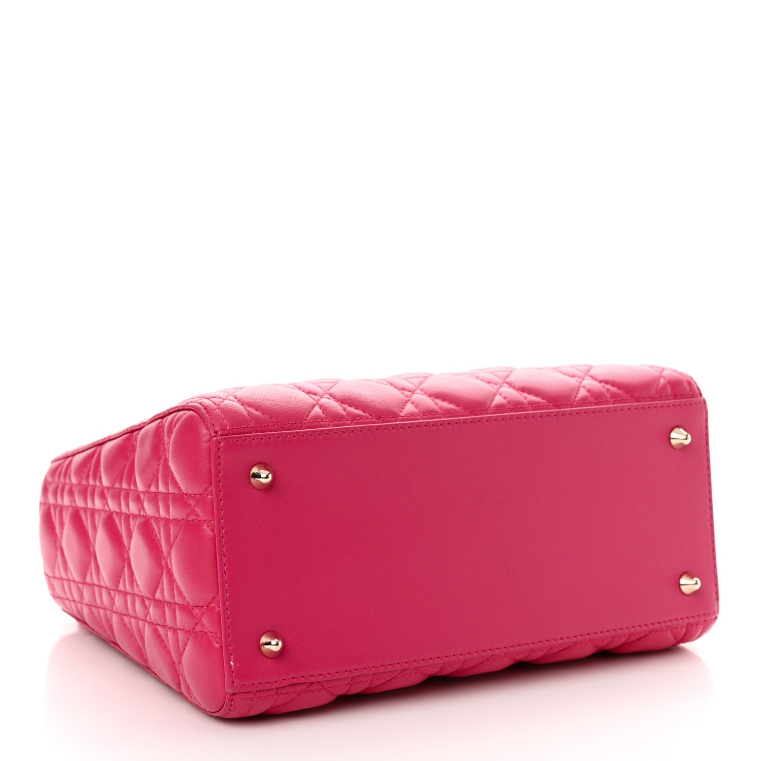 Christian Dior Lambskin Cannage Medium Lady Dior Fuchsia 4 of 15