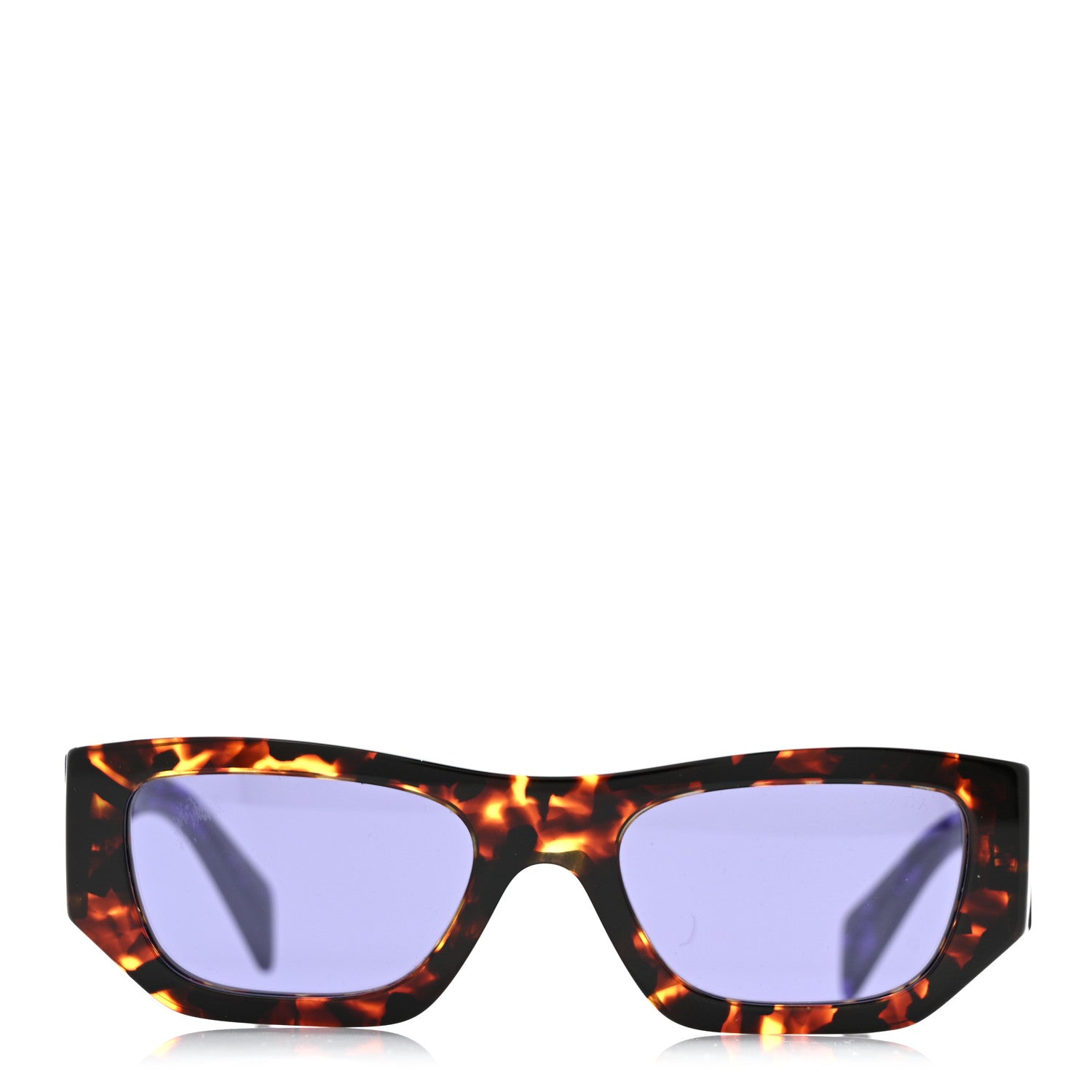 Prada Acetate Pillow Sunglasses SPR A01 Purple Havana Brown 2 of 8