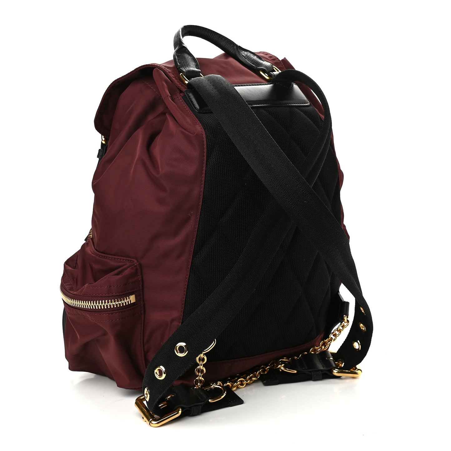 Nylon Small Rucksack Backpack Burgundy Red