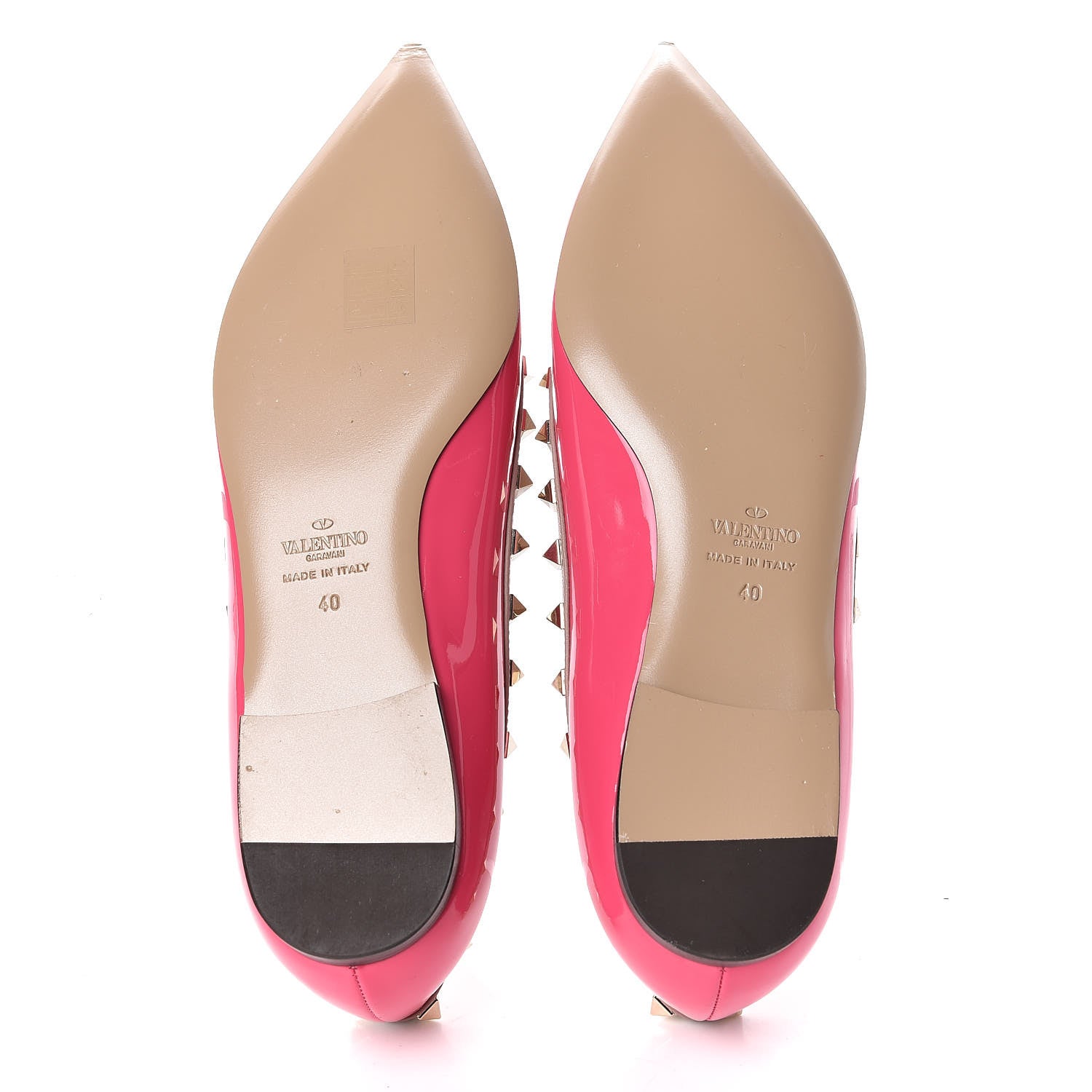 Valentino Garavani Patent Nappa Rockstud Ballerina Flats 40 Peony Poudre 5 of 9