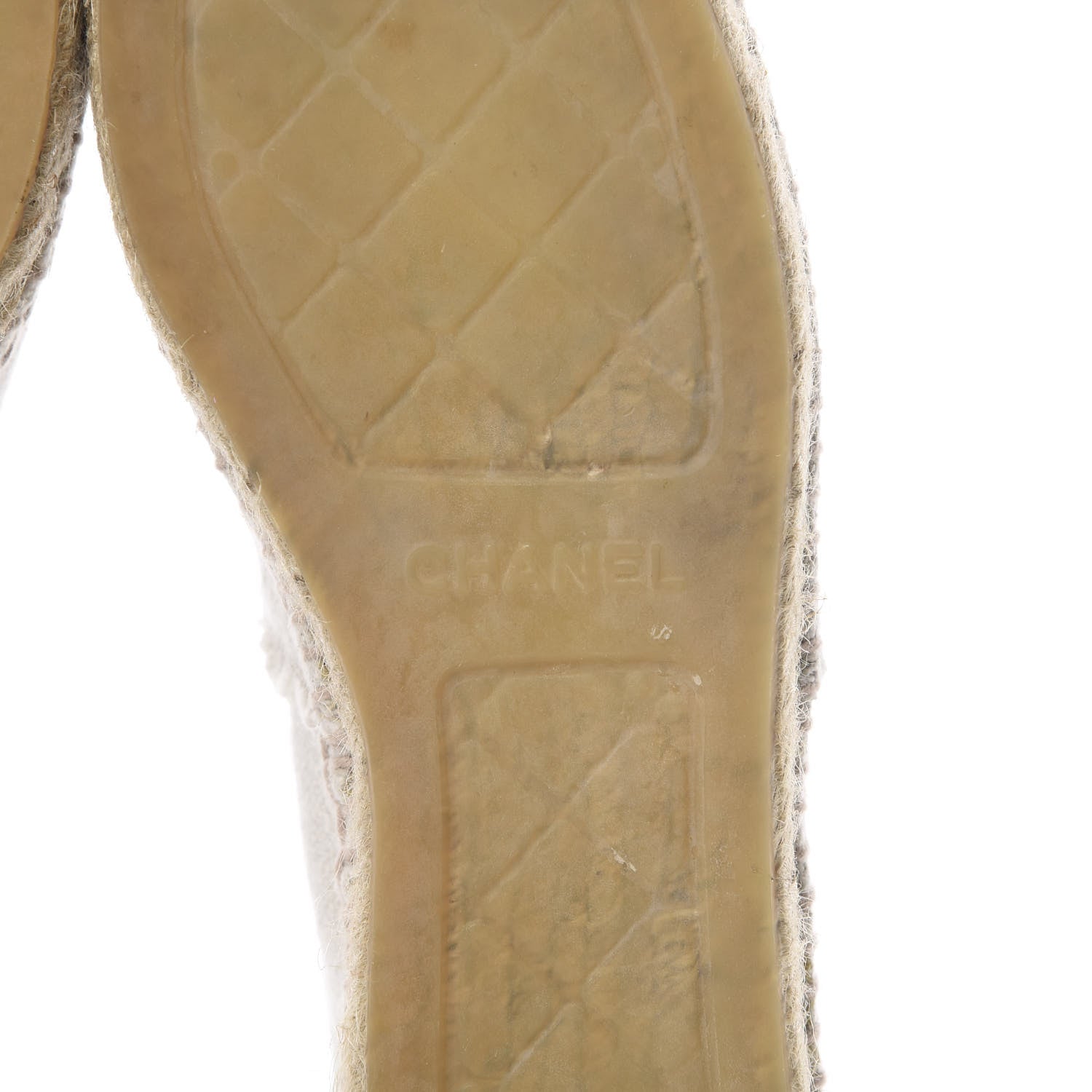 Chanel Linen CC Espadrilles 38 Beige Black 7 of 10