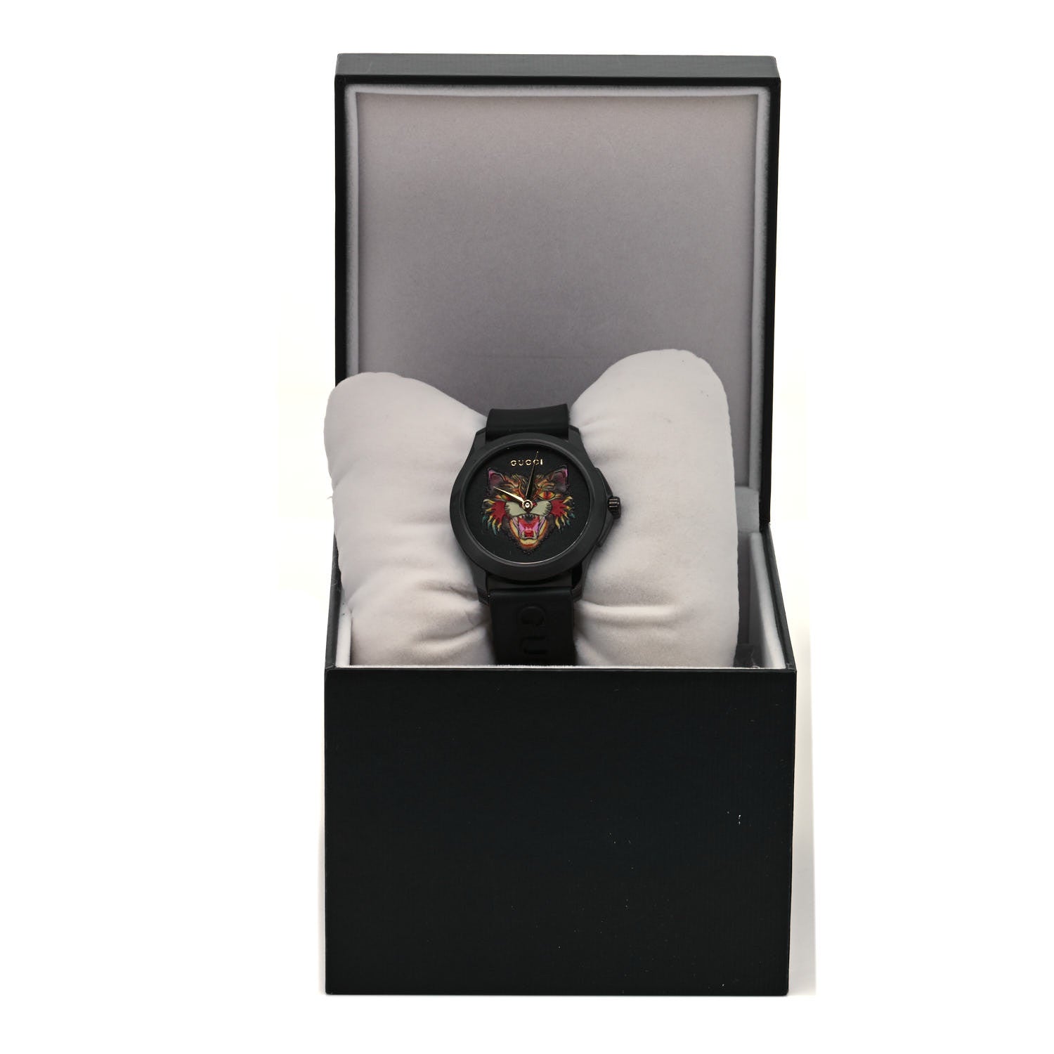 Gucci PVD Stainless Steel Rubber 38mm G-Timeless Angry Cat Quartz Watch Black 5 of 5