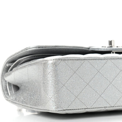 Chanel Glittered Metallic Caviar Quilted Medium Double Flap Silver 8 of 10