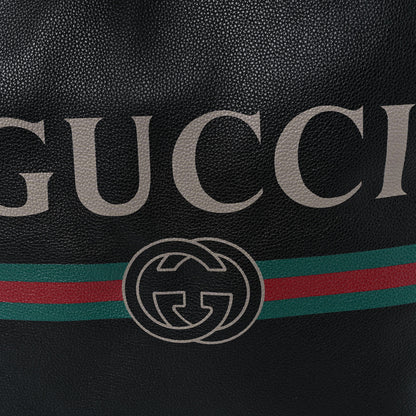Gucci Calfskin Mens Logo Vertical Shopping Tote Black 9 of 11