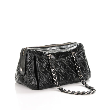 Chanel Patent Quilted Day Glo Flap Bag Black 3 of 10