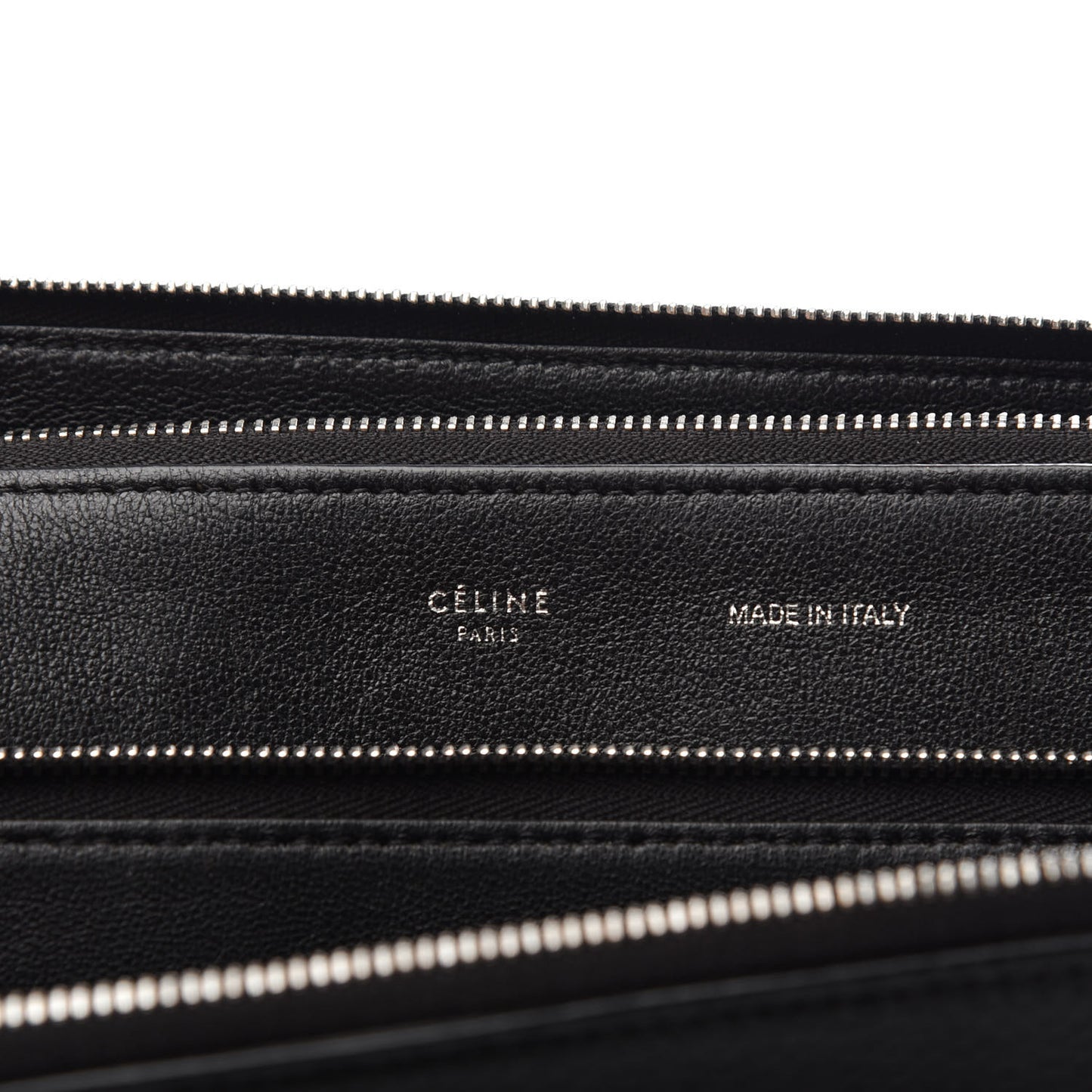 Drummed Calfskin Suede Double Zip Trapeze Black