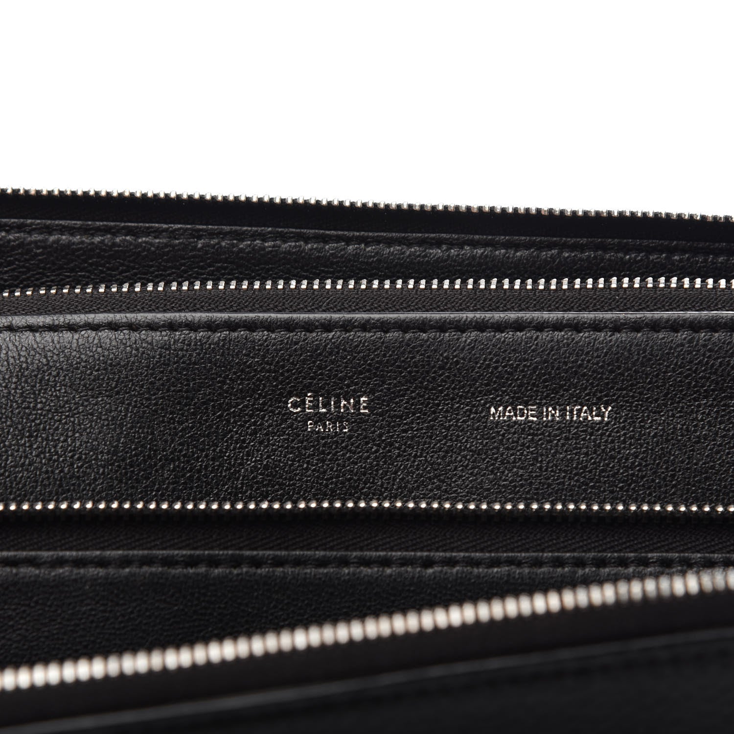 Celine Drummed Calfskin Suede Double Zip Trapeze Black 6 of 8