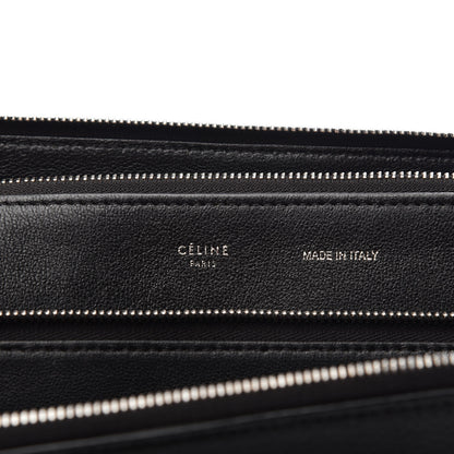 Celine Drummed Calfskin Suede Double Zip Trapeze Black 6 of 8