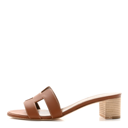 Hermes Calfskin Oasis Sandals 40.5 Gold 1 of 7