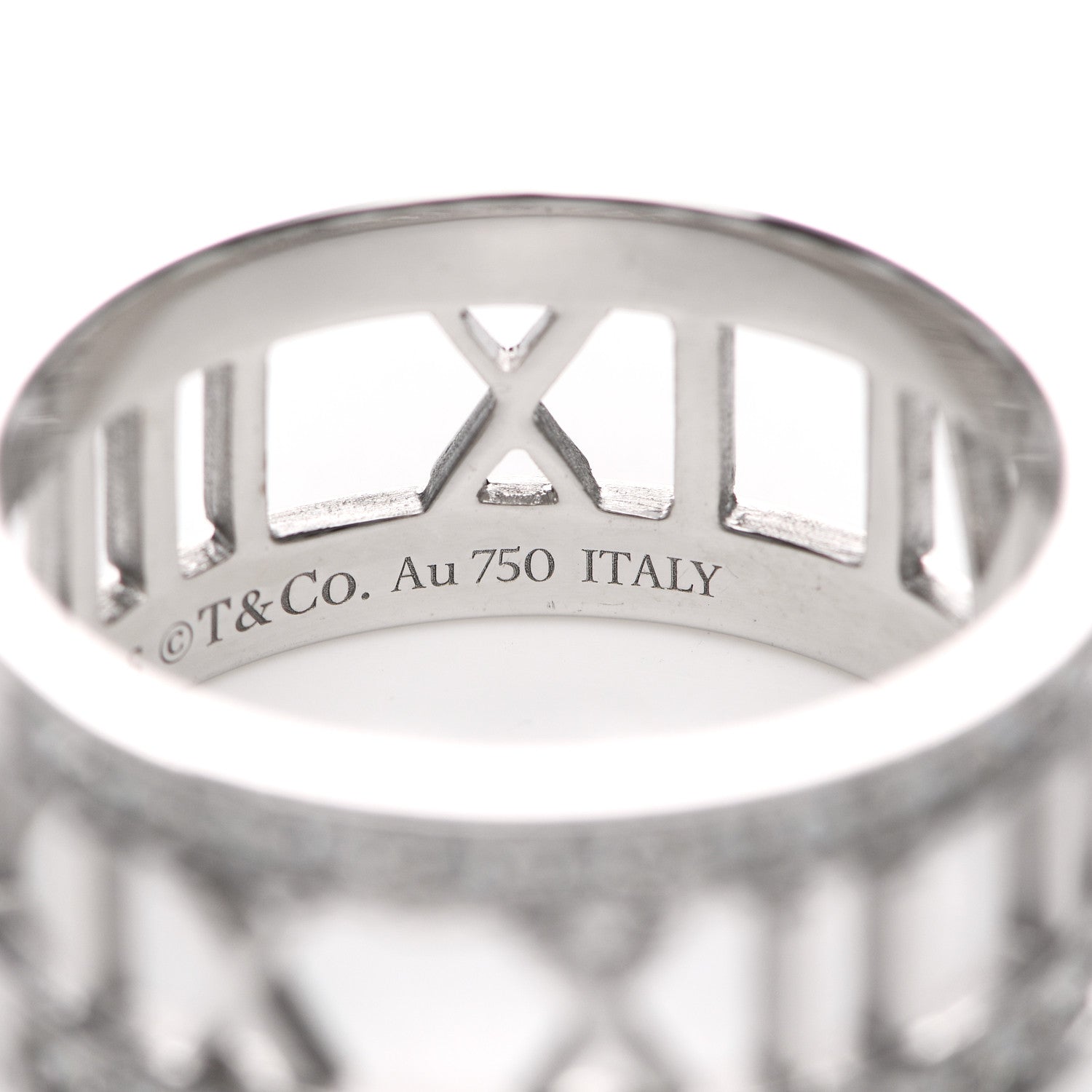 Tiffany 18K White Gold Diamond Wide Atlas Open Ring 57 8 5 of 6