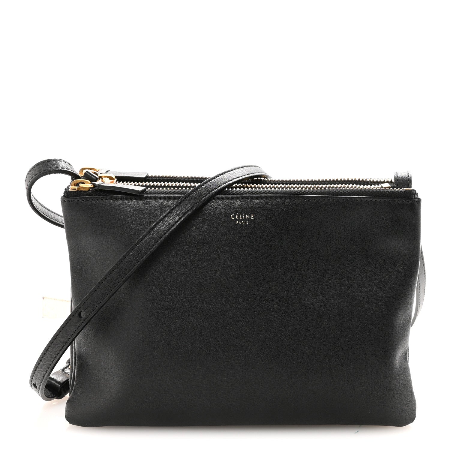 Celine Lambskin Small Trio Crossbody Bag Black 1 of 9