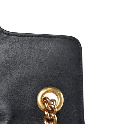 Gucci Calfskin Matelasse Mini GG Marmont Shoulder Bag Black 10 of 11