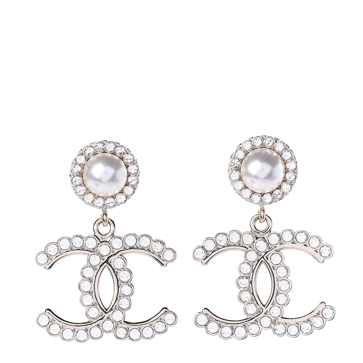 Crystal Pearl Bow-tiful CC Drop Earrings Gold