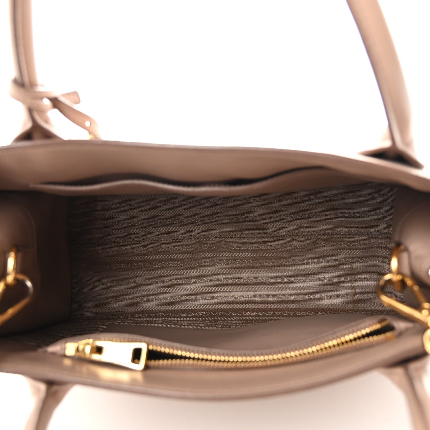 Prada Saffiano Cuir Calfskin Medium Monochrome Top Handle Tote Cipria 5 of 10