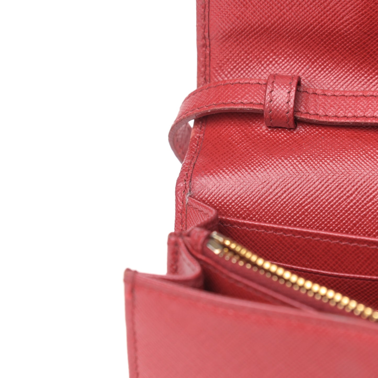 Saffiano Metal Flap Wallet With Strap Fuoco