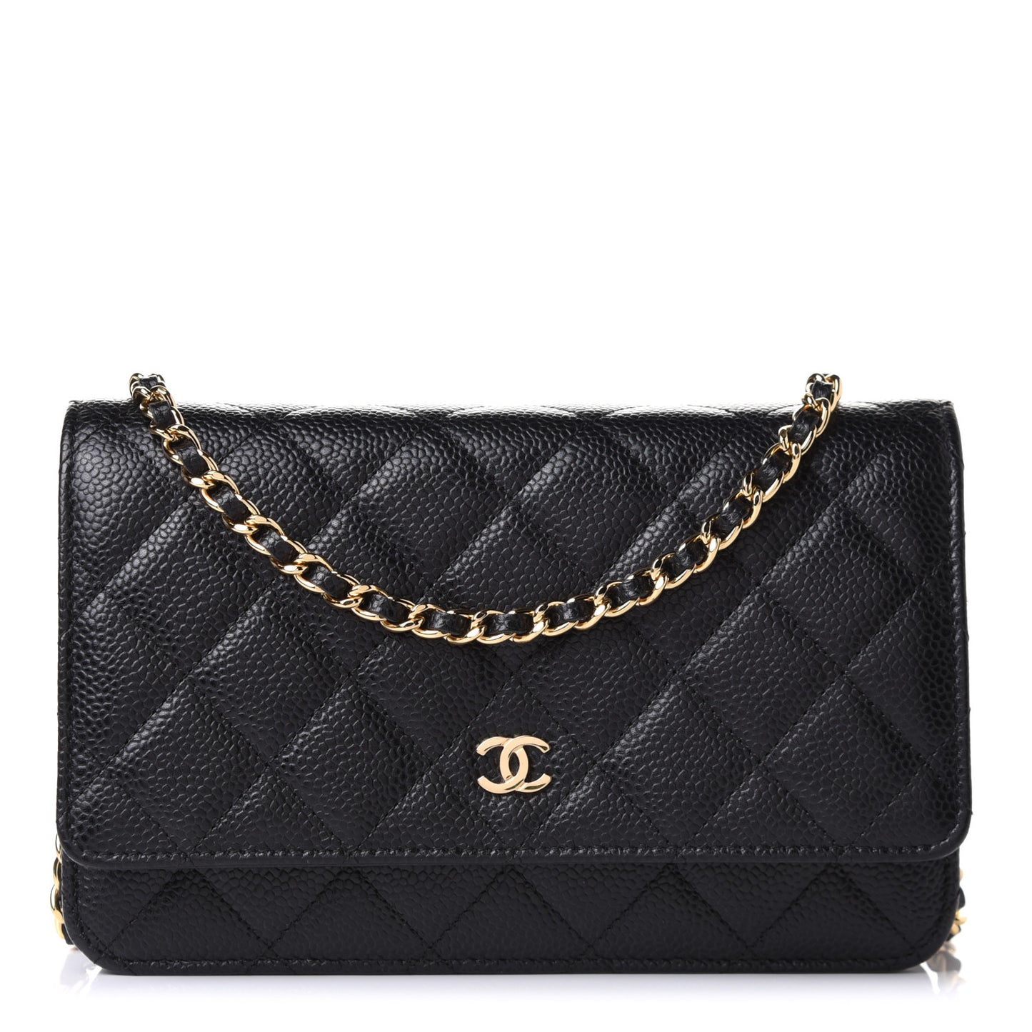 Caviar Quilted Wallet On Chain WOC Black