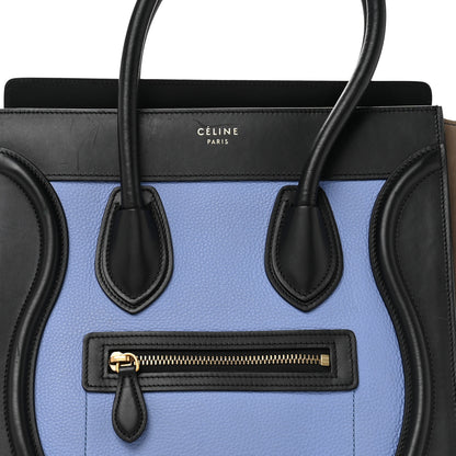 Celine Baby Grained Calfskin Nubuck Micro Tri-Color Luggage Porcelain 7 of 12