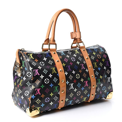 Louis Vuitton Monogram Multicolor Keepall 45 Black 2 of 8