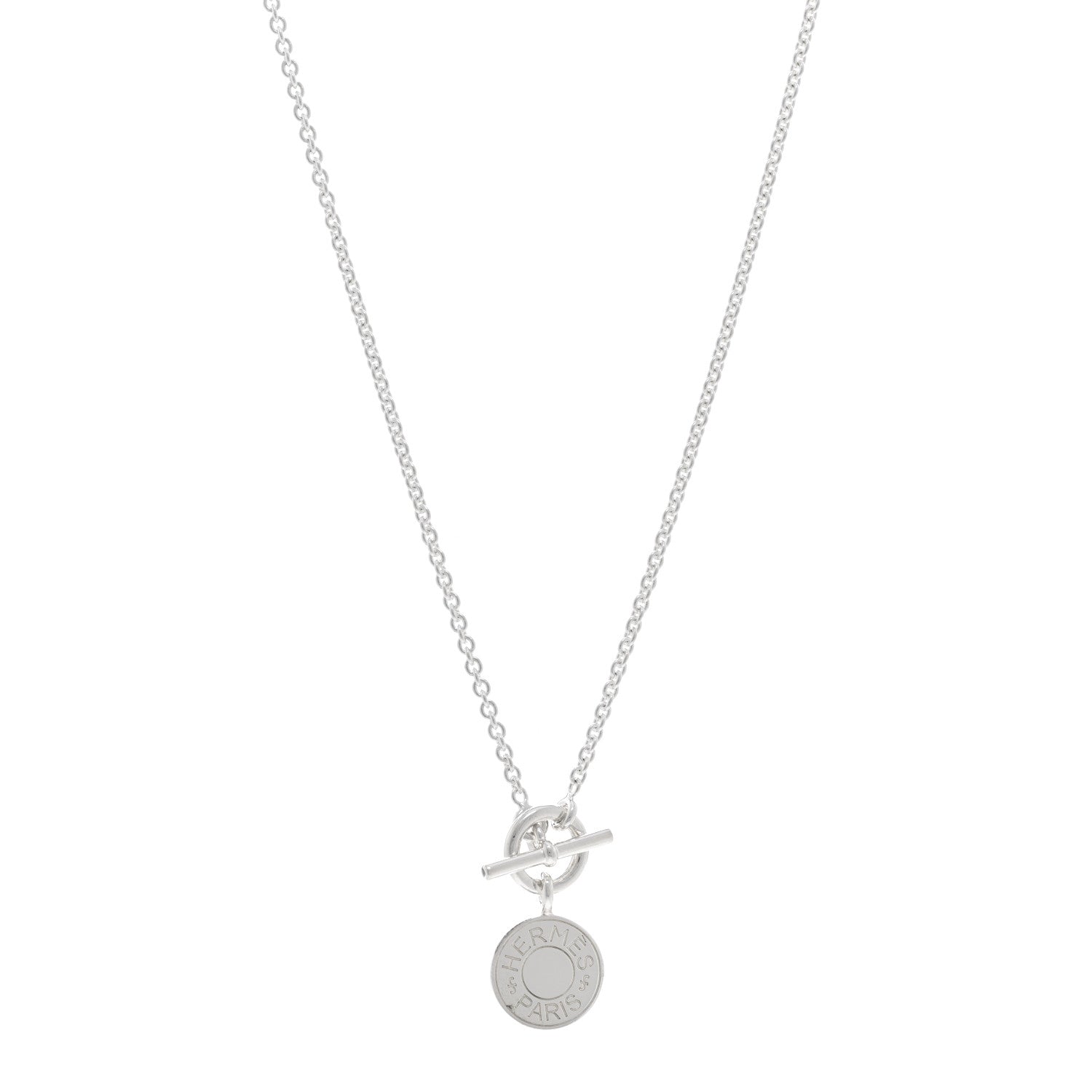 Hermes Sterling Silver Amulettes H Confettis Pendant Necklace 1 of 5