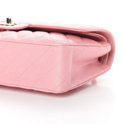 Chanel Iridescent Caviar Quilted Medium Double Flap Rose Pink 11 of 12