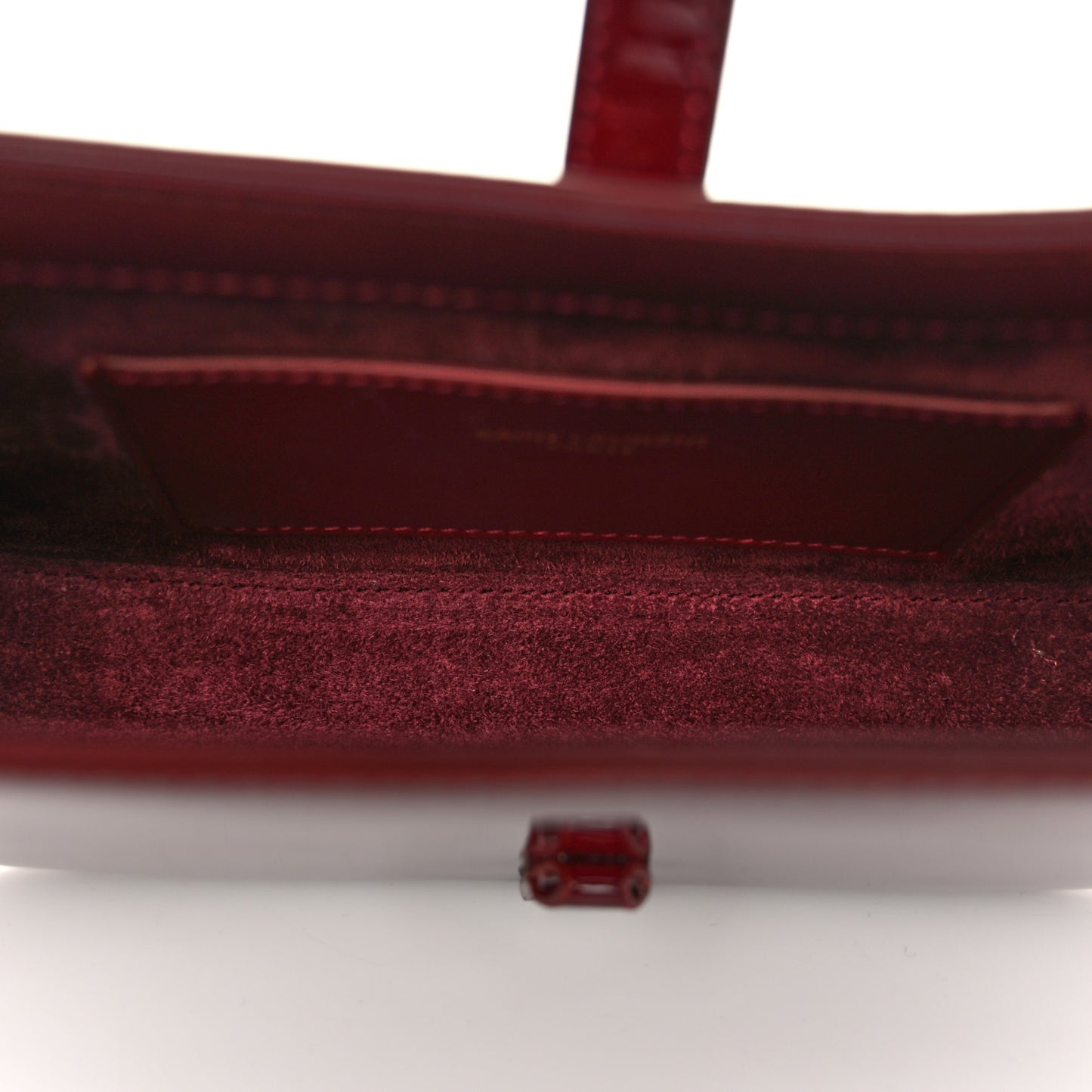 Patent Calfskin Le 5 A 7 Mini Hobo Red Grenat