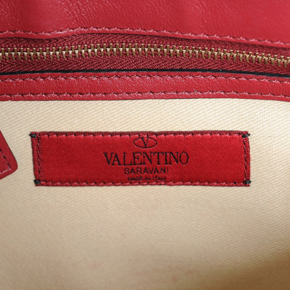 Valentino Garavani Vitello Rockstud Flip-Lock Shoulder Bag Red 6 of 6