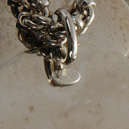 Chanel Enamel CC Camellia Pendant Necklace Silver White 5 of 5