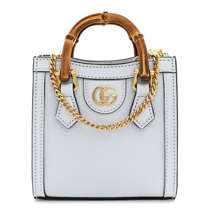 Gucci Textured Dollar Calfskin Super Mini Diana Tote Bag  Pale Blue 1 of 11