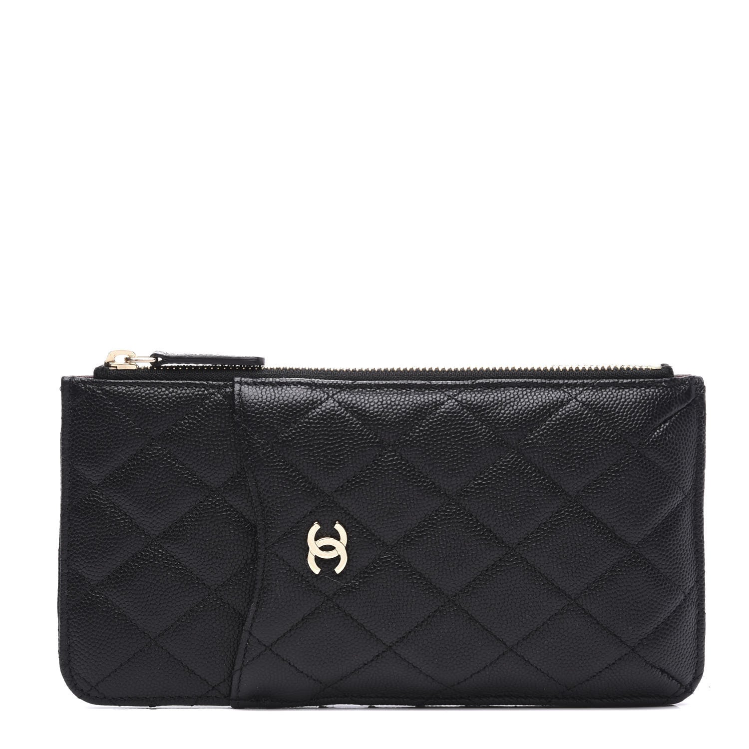 Chanel Caviar Quilted Classic Flat Wallet Pouch Black 1 of 9