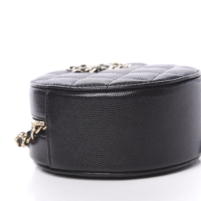 Chanel Caviar Quilted French New Wave Round Clutch With Chain Black 5 of 10