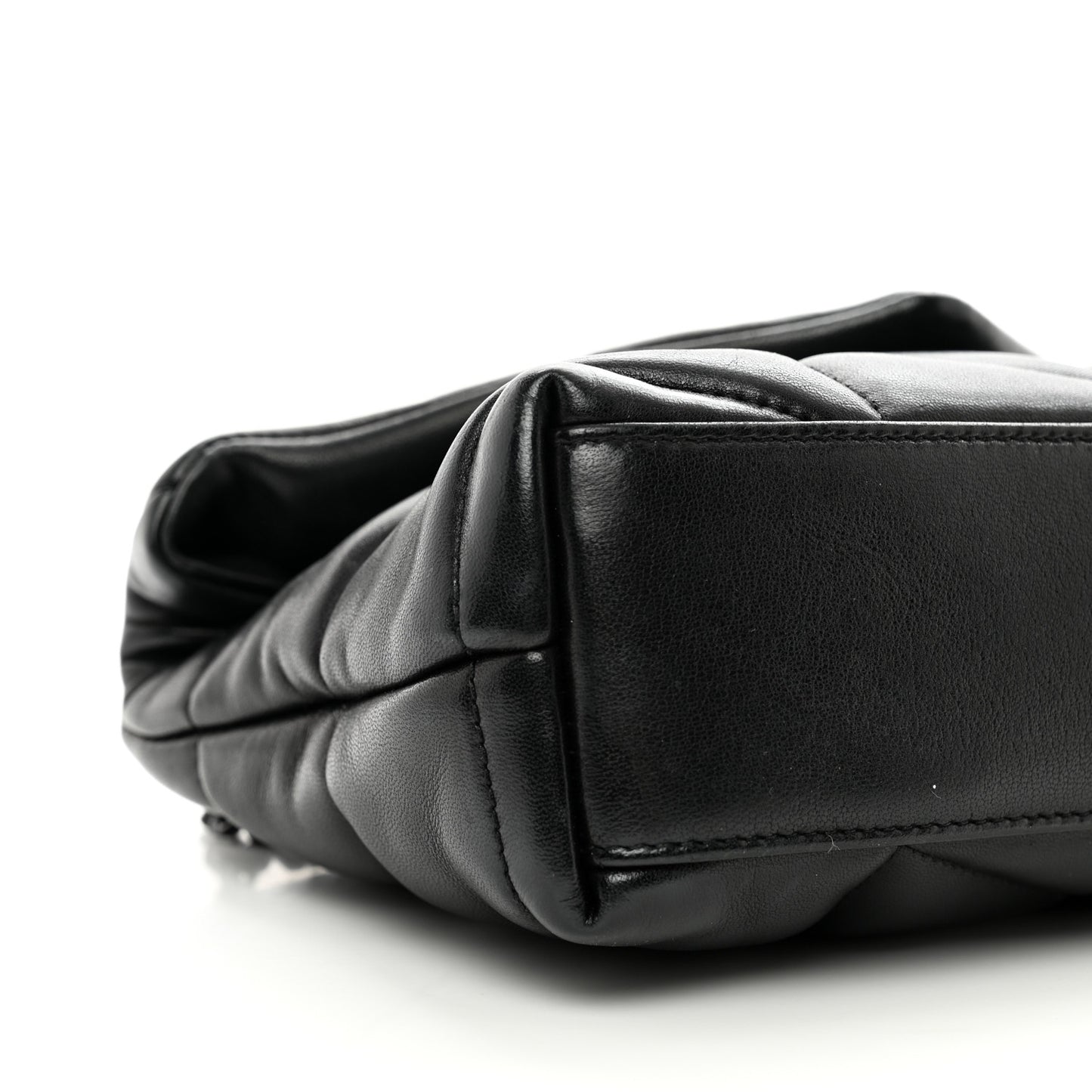 Lambskin Quilted Toy Loulou Puffer Monogram Monochrome Chain Satchel Black