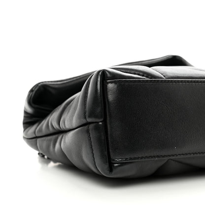 Saint Laurent Lambskin Quilted Toy Loulou Puffer Monogram Monochrome Chain Satchel Black 9 of 10