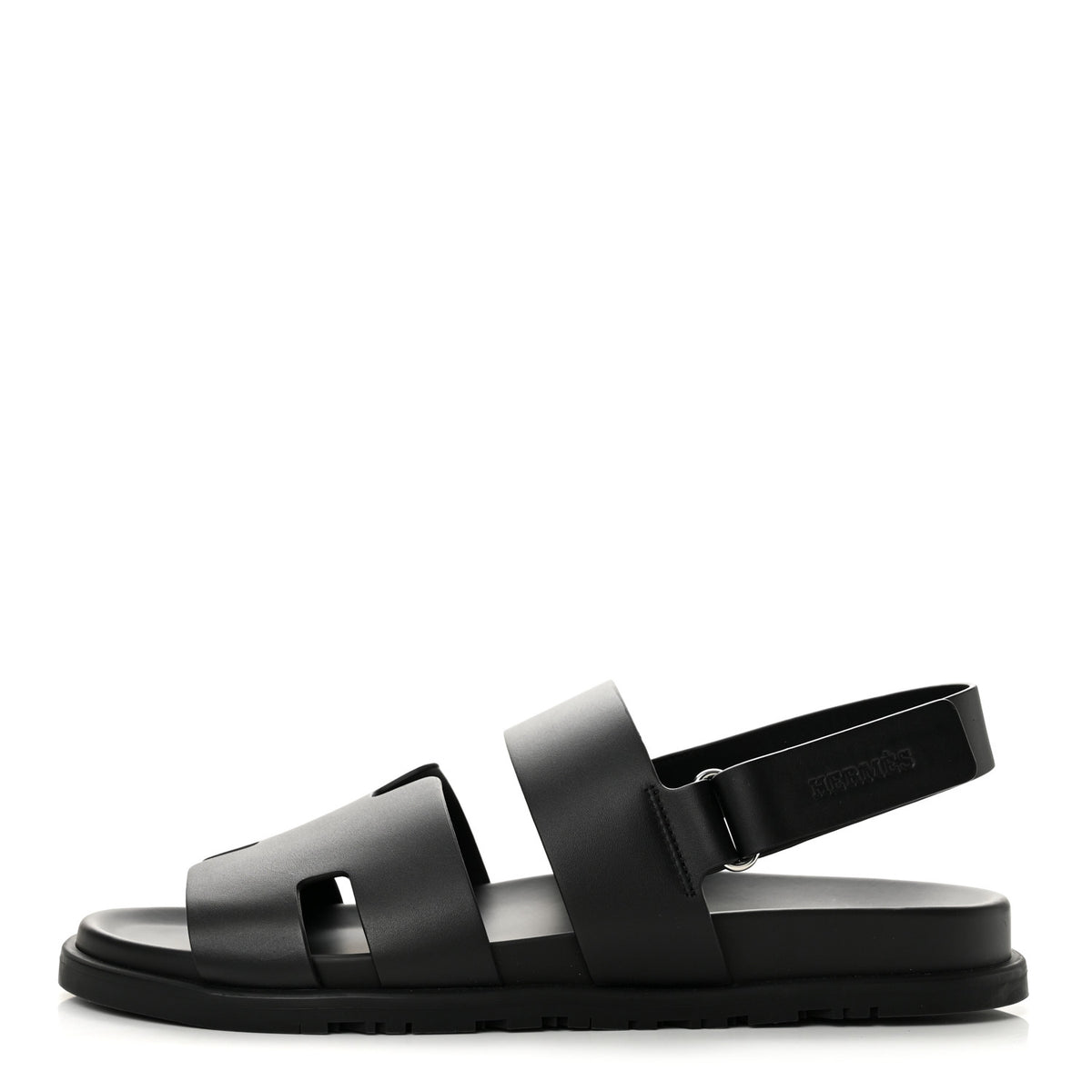Hermes Calfskin Mens Genius Sandals 44 Black 1 of 11