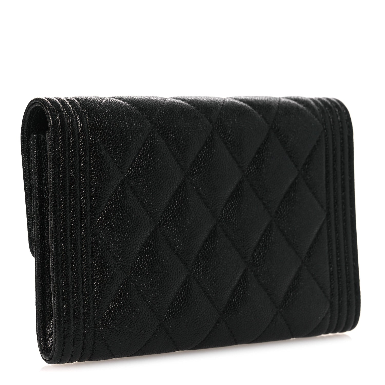 Chanel Caviar Quilted Medium Boy Flap Wallet Black 3 of 9