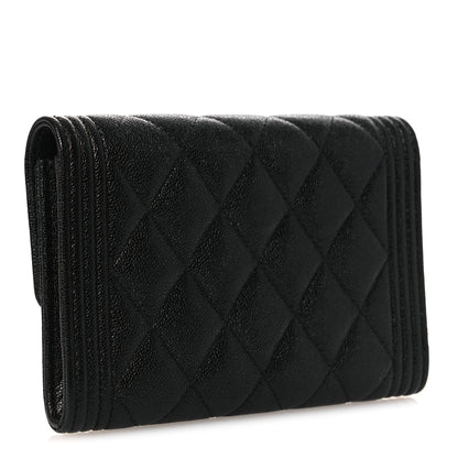 Chanel Caviar Quilted Medium Boy Flap Wallet Black 3 of 9