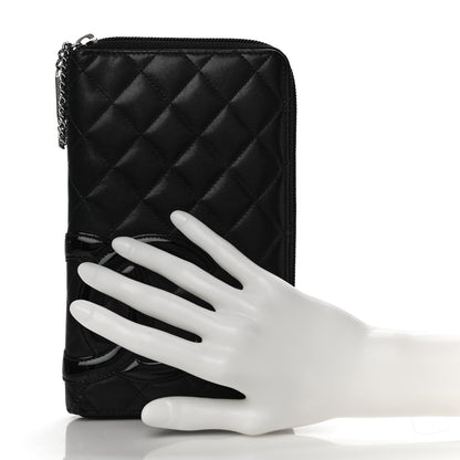 Chanel Calfskin Cambon Zip Around Organizer Wallet Black 3 of 23