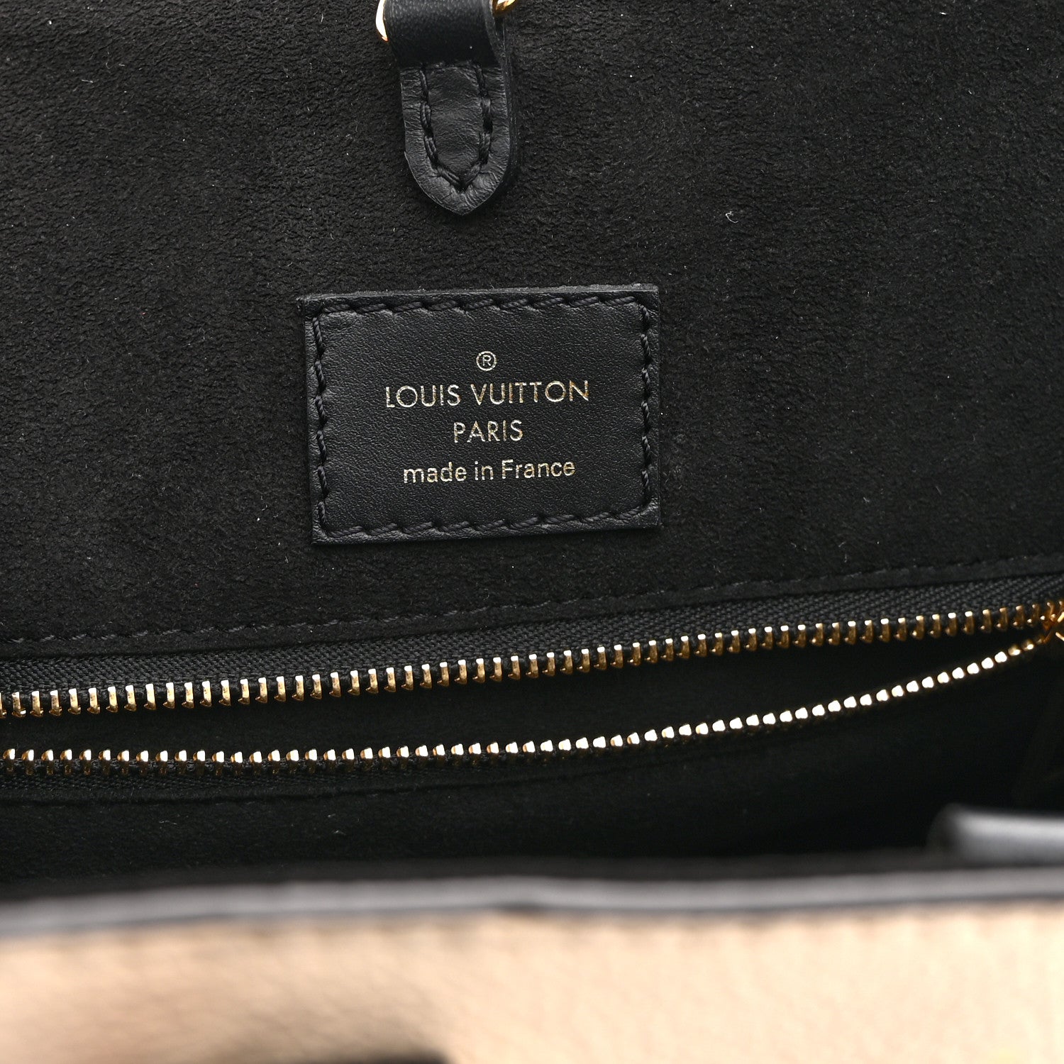 Louis Vuitton Calfskin Monogram Fold Tote PM Cream Khaki Black 6 of 9