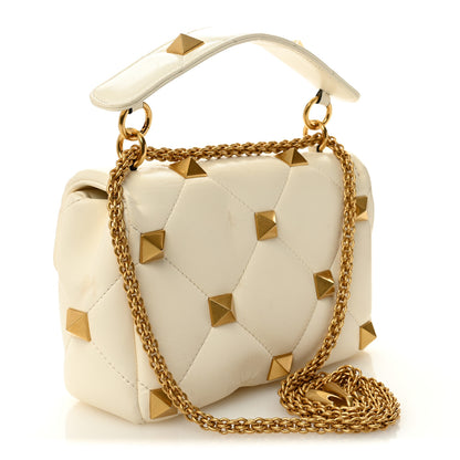 Valentino Garavani Nappa Medium Roman Stud Shoulder Bag Ivory 3 of 15