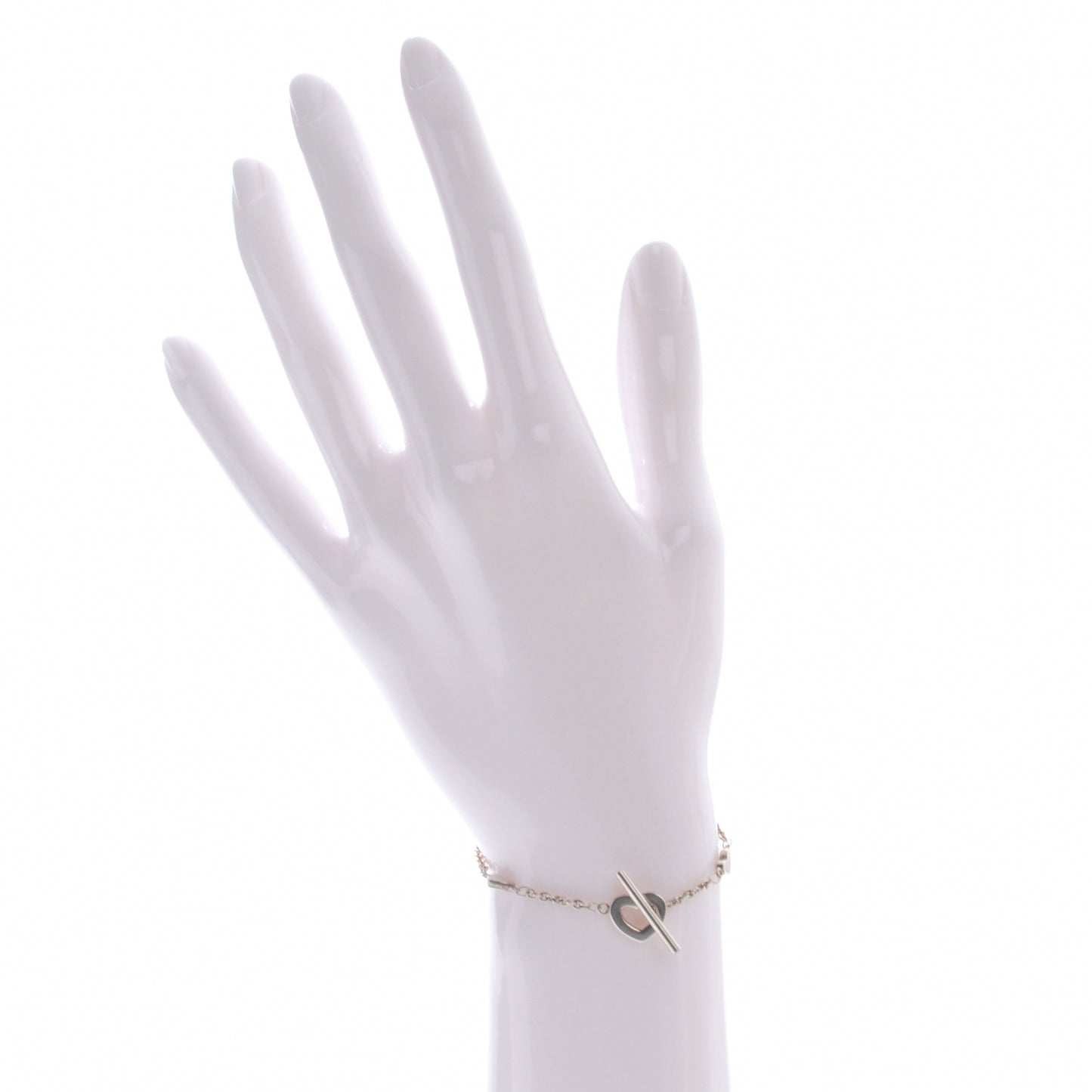Sterling Silver Heart Toggle Bracelet