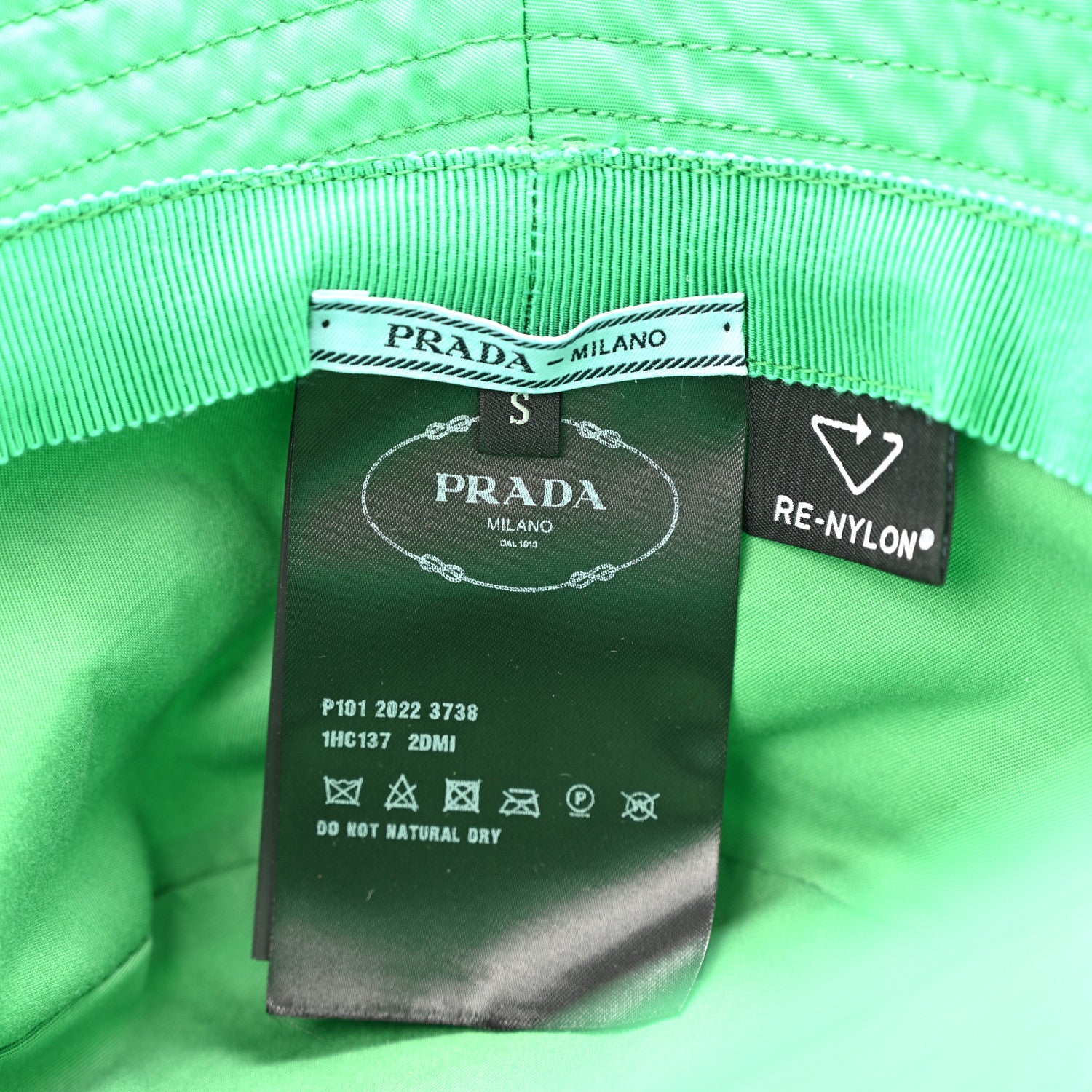 Prada Re-Nylon Triangle Womens Bucket Hat S Menta 8 of 10