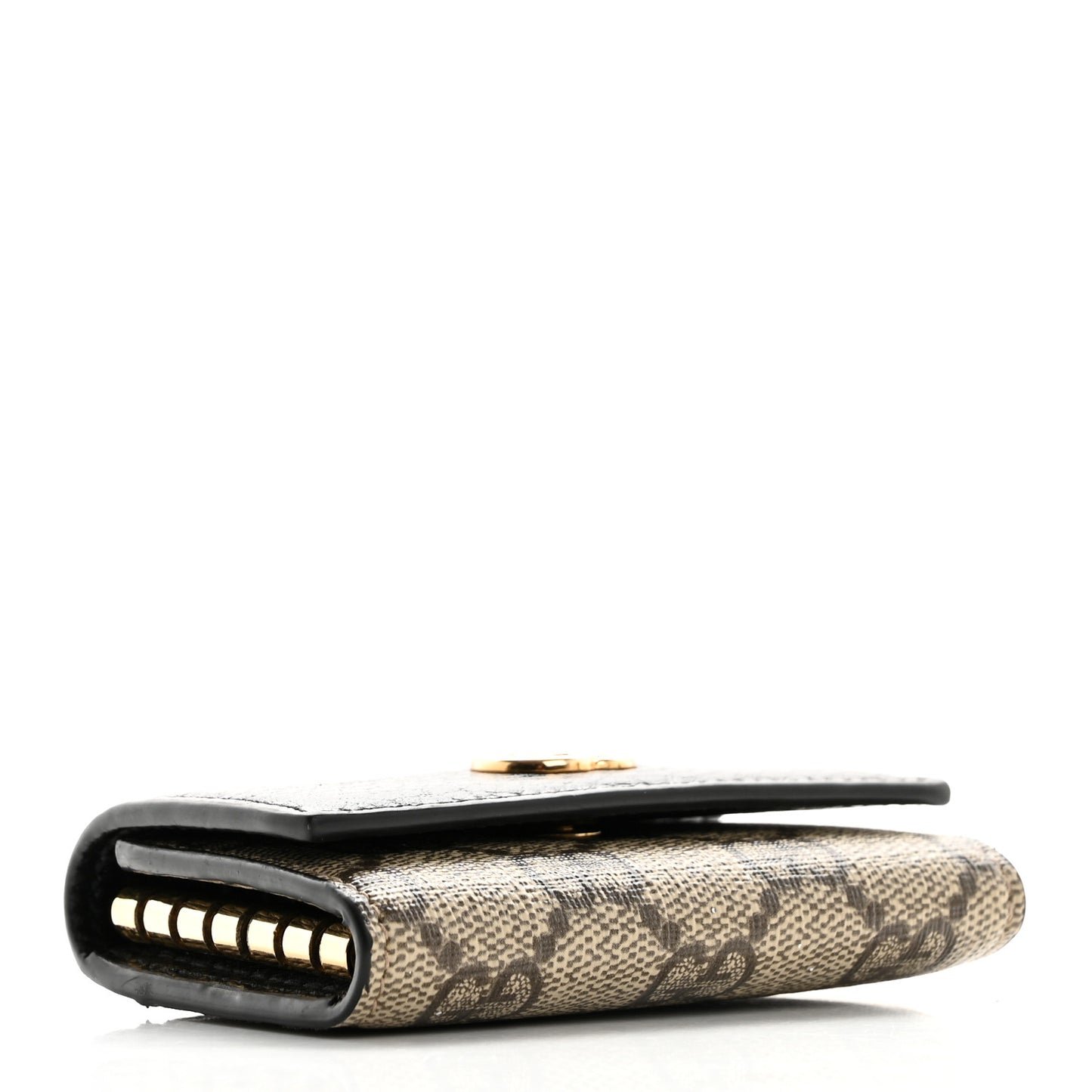 Dollar Calfskin GG Supreme Monogram GG Marmont 6 Key Holder Case Black Beige Ebony