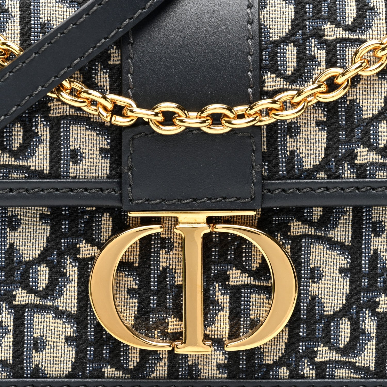 Christian Dior Oblique 30 Montaigne East West Chain Flap Bag Blue 7 of 9
