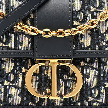 Christian Dior Oblique 30 Montaigne East West Chain Flap Bag Blue 7 of 9