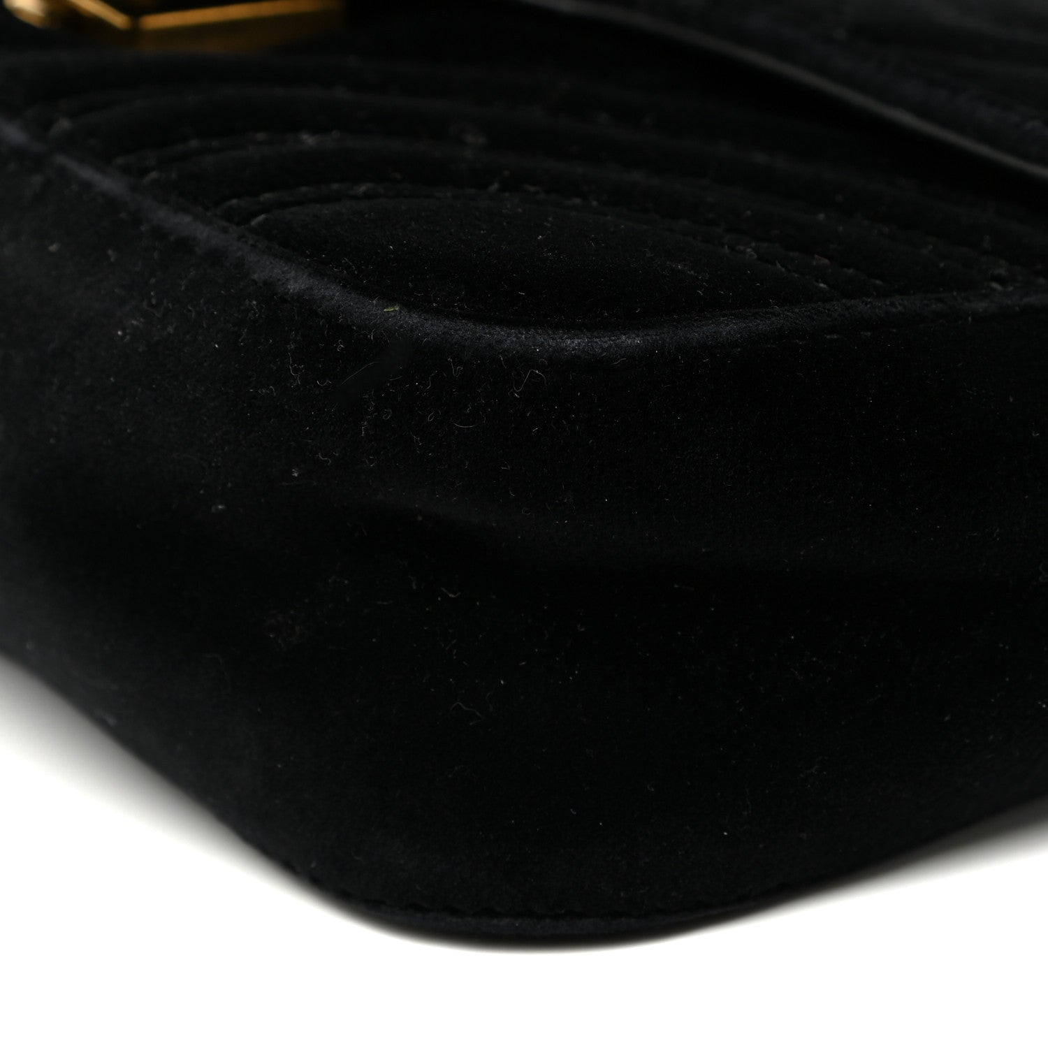Gucci Velvet Matelasse Mini GG Marmont Shoulder Bag Black 9 of 15