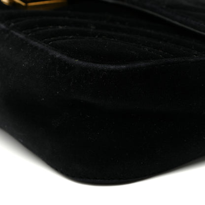 Gucci Velvet Matelasse Mini GG Marmont Shoulder Bag Black 9 of 15